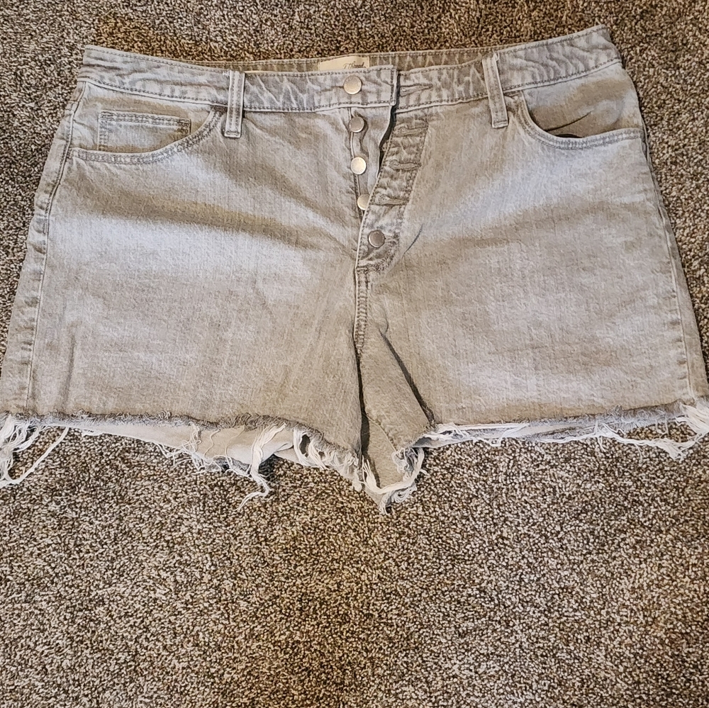 Universal thread button fly shorts, Light Gray-blue, Size 16/33R, 3" Inseam